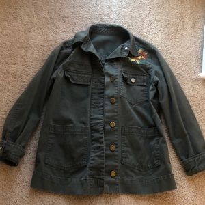 army green utility jacket.